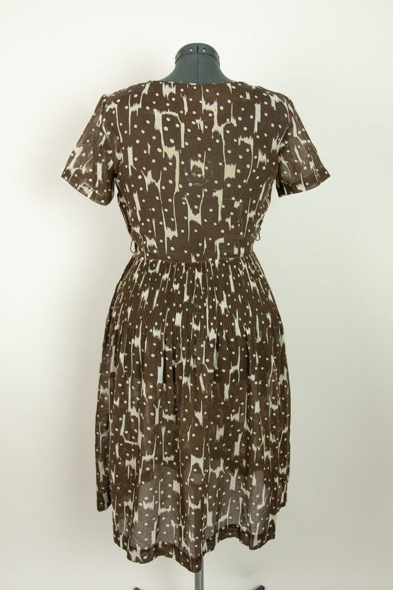 1940s Brown Polka Dot Dress 30W - image 6