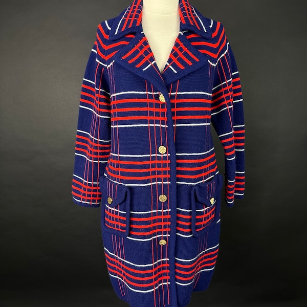 Vintage 1960s Knit Sweater Coat M/L