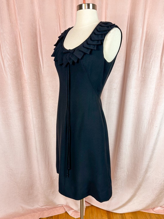 WOUNDED Vintage 1960s Black Dress Diamond Collar … - image 7