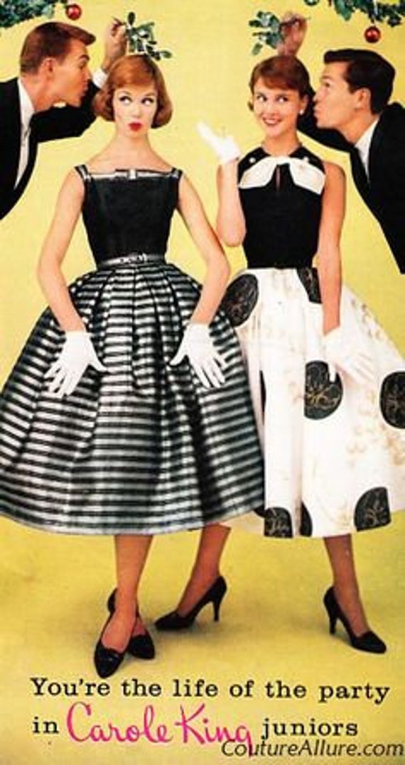 1950s XS Swing Dress Silver Lurex Black Silk - image 9