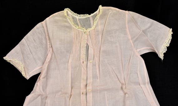 1940s 1950s Girls Sheer Pink Cotton Baby Toddler … - image 3