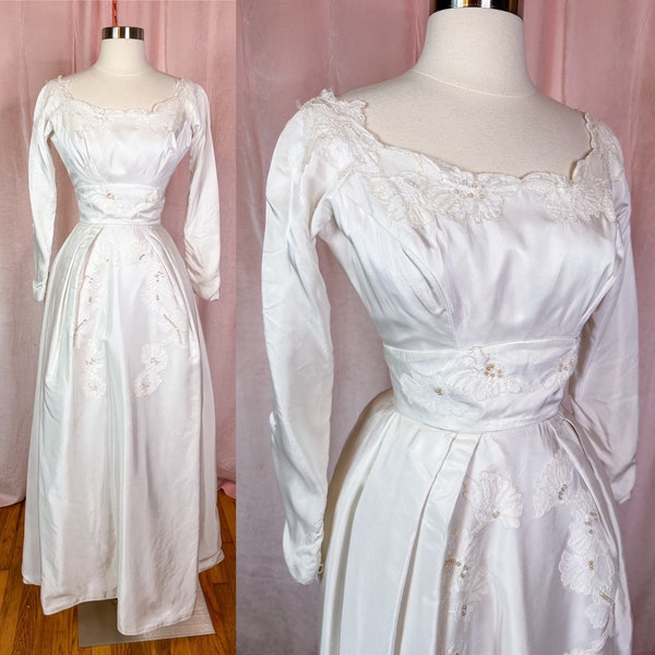 Vintage 1950s 60s Wedding Dress 24 Waist