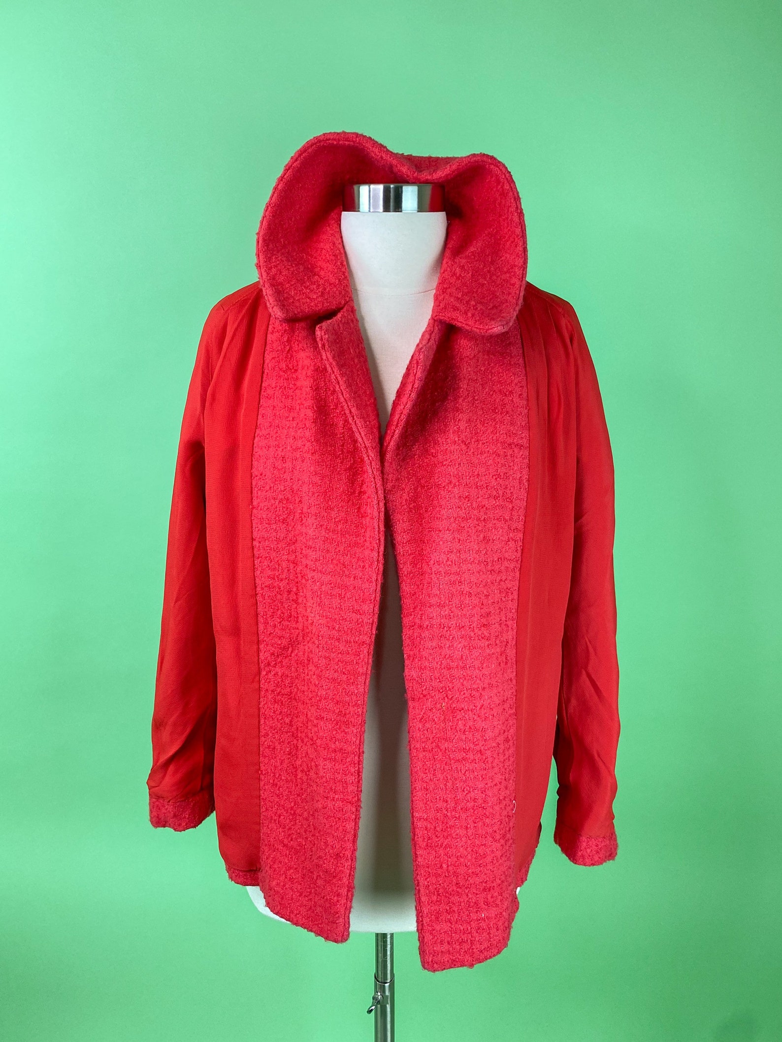Vintage 1950s 60s Hot Pink Coat Medium Fuchsia Wool Coat Etsy