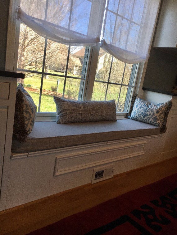 Custom Window Seat Cushion Cover with Piping/Zipper choose Etsy
