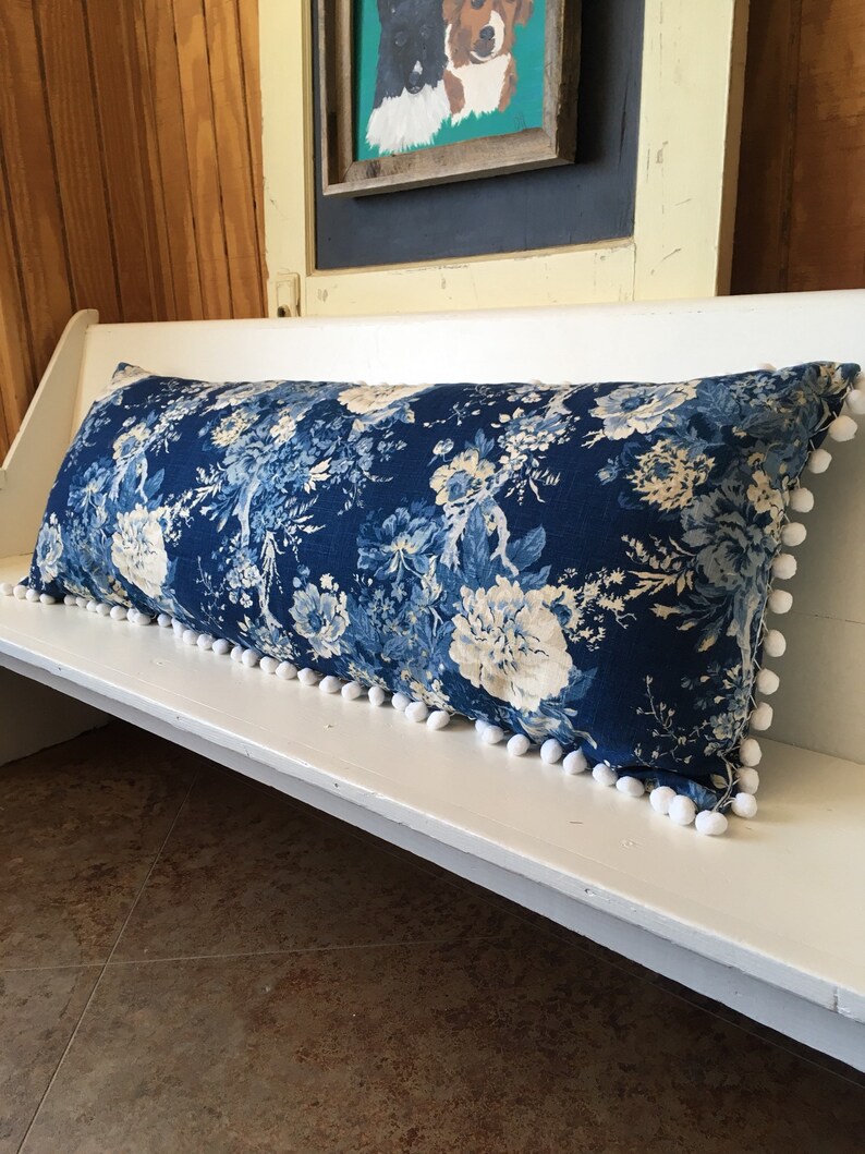 Custom Body Pillow Cover W 1 Pompom Trim Choose Your Etsy
