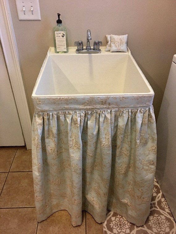 Sink Skirt Custom Shirred Choose Your Own Fabric And Size 68 Wide X 34 3 4 Long