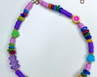 Beaded gemstone necklace