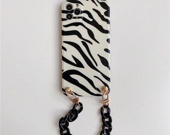 Zebra Black Hand Chain IPhone Case