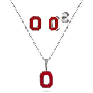 Ohio State Buckeyes Gifts for Women - Petite Block O Jewelry Set - Ohio State Accessories and Buckeye Gifts