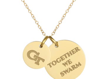 Stone Armory Officially Licensed Necklace for Georgia Tech Yellow Jackets - 18K Gold-Plated Stainless Steel Jewelry