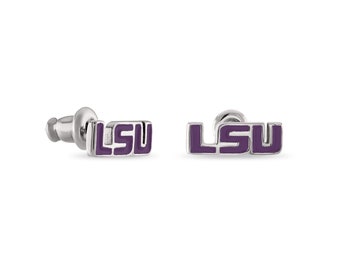 LSU Earrings for Women - LSU Tigers Stud Earrings - Hypoallergenic College Football Accessories - Perfect Tiger Lady Gifts