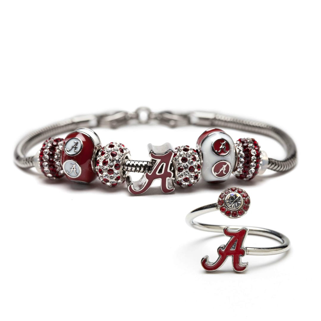Stone Armory Officially Licensed Crimson Tide Fan Ring and Bracelet Set ...