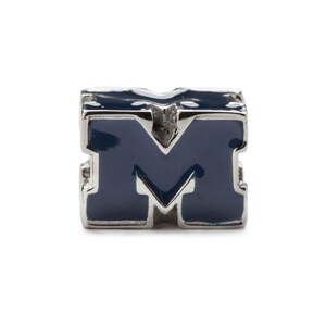 Stone Armory Officially Licensed University of Michigan Jewelry – 4-Sided Blue M Charm –Stainless Steel Charm – Wolverines Gifts