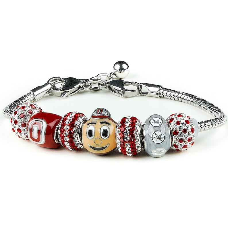 Stone Armory Officially Licensed Ohio State Bracelet – Brutus Buckeye Charm Bracelet – OSU Jewelry and Gifts for Fans and Alumni image 1