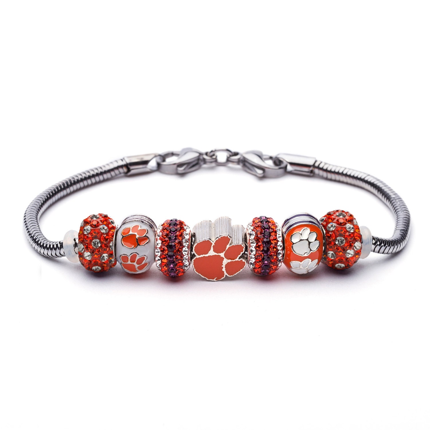 Clemson Tigers Charm Bracelet Etsy
