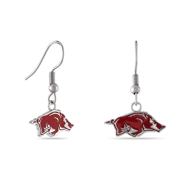 Stone Armory Arkansas Big Red Dangle Earrings | Stainless Steel University Of Arkansas Jewelry | Perfect Arkansas Razorbacks Gift