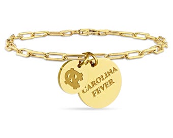 Stone Armory Officially Licensed Bracelet for UNC Tar Heels - 18K Gold Plated Stainless Steel for Sensitive Skin - North Carolina Gifts