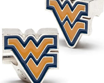 Stone Armory Lot of 2 West Virginia University Flying WV Bead Charms - Gold