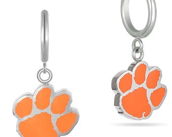 Stone Armory Officially Licensed Clemson Tigers Earrings – Stainless Steel Tiger Paw Jewelry for Sensitive Skin