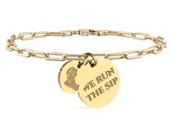 Stone Armory Ole Miss Bracelet – 18K Gold Plated Stainless Steel – Hypoallergenic Game Day Jewelry Gift for Rebels Fans