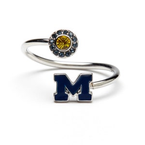 Stone Armory University of Michigan Ring | Michigan Wolverines Jewelry | Adjustable Blue Block M Ring | Perfect UM Wolverine Gift