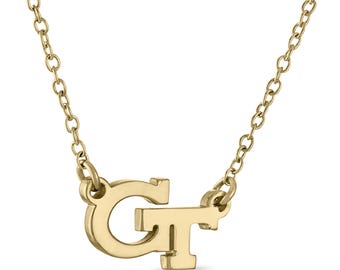 Stone Armory Officially Licensed Georgia Tech Gifts - 18K Gold Plated GT Necklace - Adjustable 16-20in - Georgia Tech Football Fan