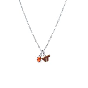 Stone Armory Virginia Tech Crystal Necklace | Virginia Tech Hokies Jewelry | Stainless Steel VT Logo Pendant | Perfect Virginia Tech Gift