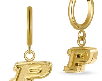 Stone Armory Officially Licensed Purdue Boilermakers Earrings – 18K Gold Plated Stainless Steel Jewelry Designed for Sensitive Skin