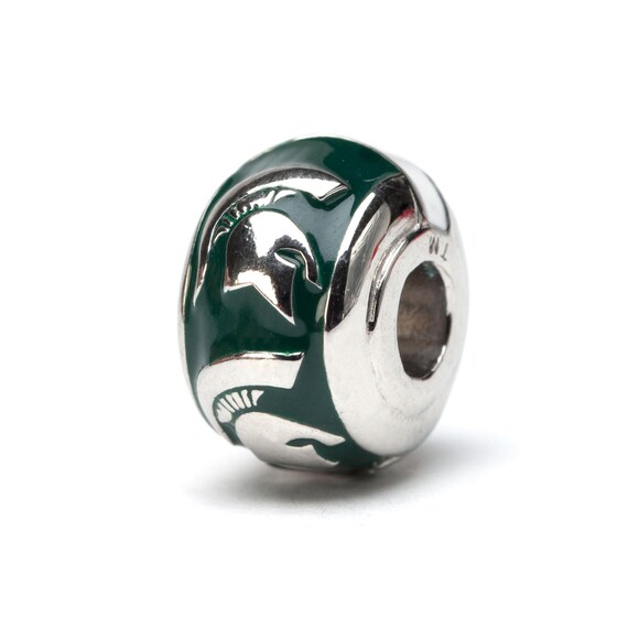 Stone Armory Michigan State University Bead Charm Michigan State Spartans Jewelry Green Spartan Repeat Bead Charm Perfect MSU Gift Etsy