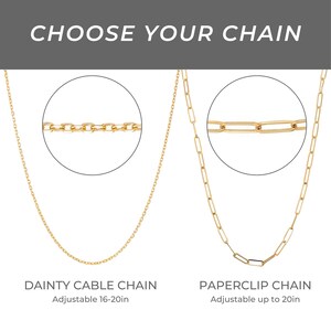 May include: Two gold chains, one with a dainty cable chain design and the other with a paperclip chain design. The chains are adjustable, the cable chain is adjustable from 16 to 20 inches and the paperclip chain is adjustable up to 20 inches.