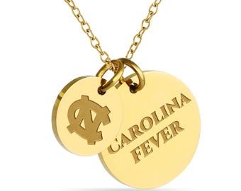 Stone Armory Necklace for North Carolina Tar Heels - 18K Gold-Plated Stainless Steel Jewelry for Sensitive Skin - Adjustable 16-20in Chain