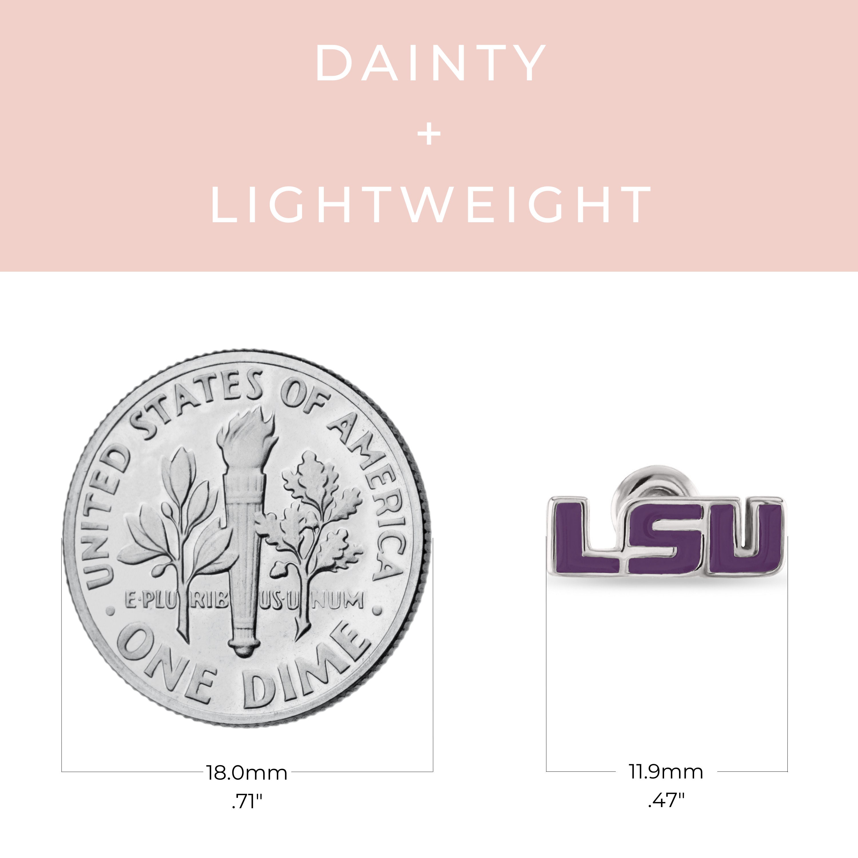 LSU Earrings For Women - LSU Tigers Stud Earrings - Hypoallergenic