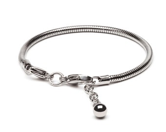 Snake Chain Bracelet | Stainless Steel Bracelet | Charm Bracelet Jewelry | 7, 7.5 or 8.5 inch bracelet chain | Build Your Own Charm Bracelet