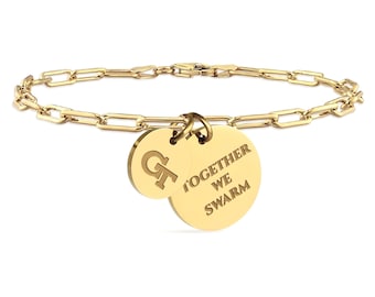 Stone Armory Officially Licensed Bracelet for Georgia Tech Fans - 18K Gold Plated Stainless Steel for Sensitive Skin - Georgia Tech Gifts