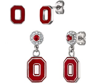 Stone Armory Earrings for Ohio State Buckeyes – Stainless Steel Block O Earring Set Jewelry Designed for Sensitive Skin – A Gift for Ohio ..