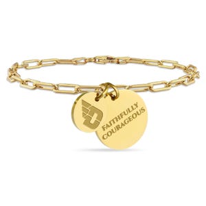 Stone Armory Officially Licensed Bracelet for Dayton Flyers - 18K Gold Plated Stainless Steel for Sensitive Skin - Dayton Flyer Gifts