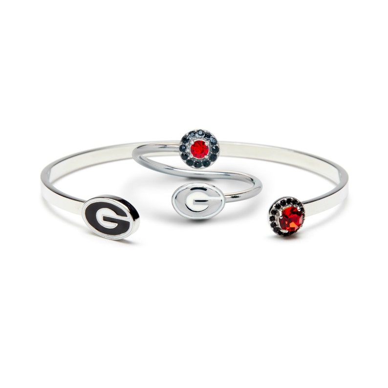 UGA Jewelry Georgia Bulldogs Ring Georgia Bulldogs Bracelet Gift Set-Love Georgia Ring and Bangle University of Georgia jewelry