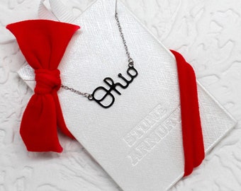Stone Armory Ohio State Necklace | Ohio State Buckeyes Jewelry | Stainless Steel Script Ohio Pendant | Perfect OSU Buckeye Gift