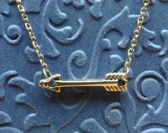 Tiny Arrow Necklace, stainless steel chain