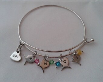 Friendship Bangle Bracelet (s), custom, personalized,