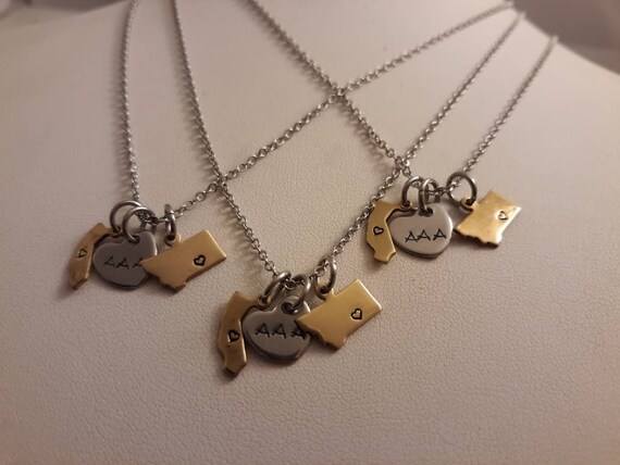 Best friend state necklaces sale