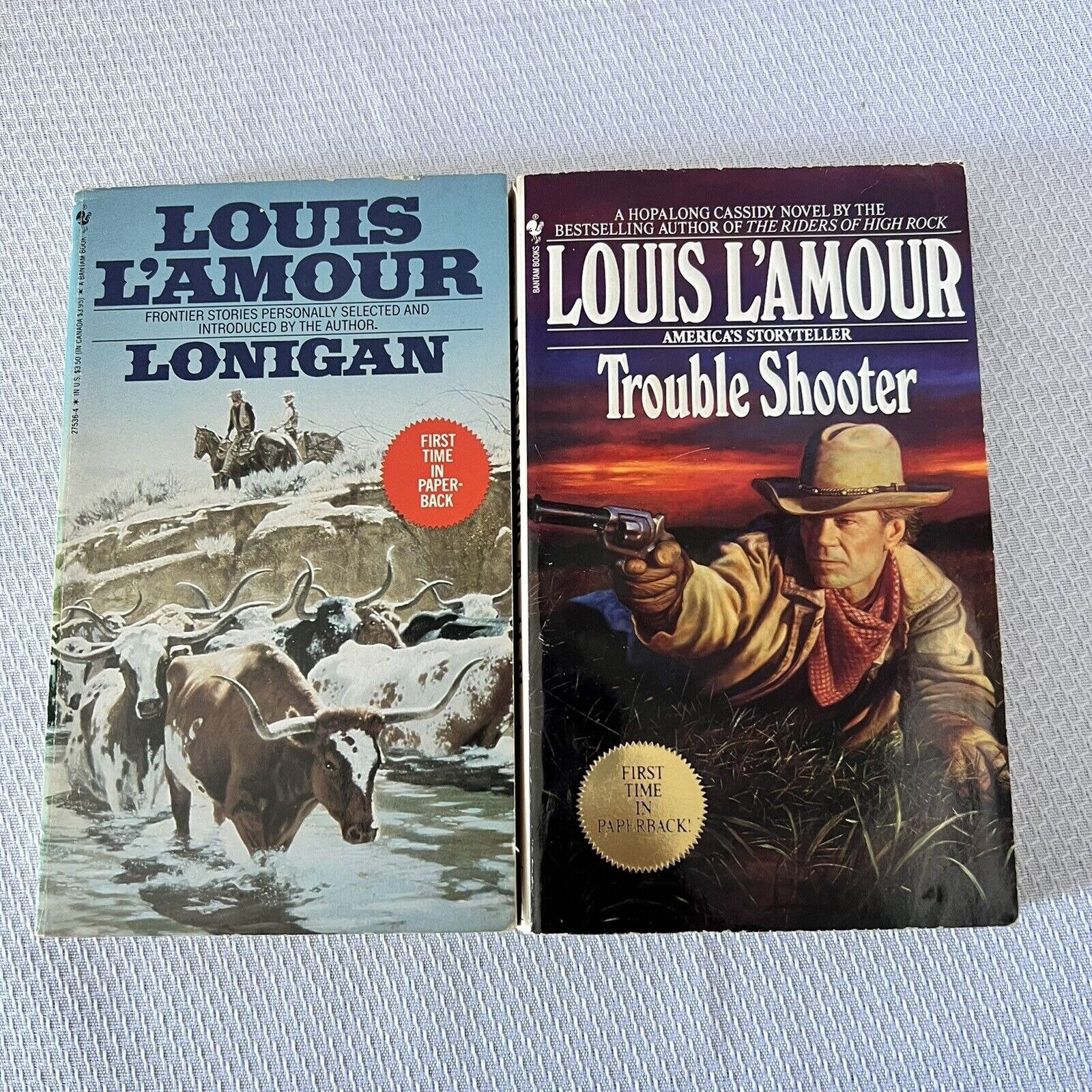 Louis Lamour Paperback Set Trouble Shooter Lonigan Bantam Etsy