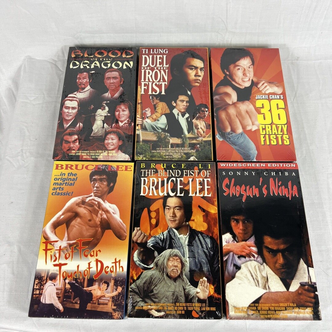 Lot of 6 Martial Arts VHS 90s 2000s Bruce Lee Ti Lung Iron Fist Blood
