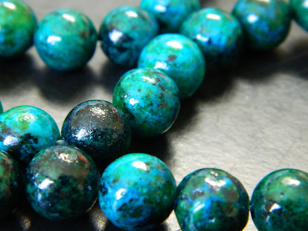 10MM Round Sea Green Chrysocolla Gemstone Beads Chrysocolla Etsy