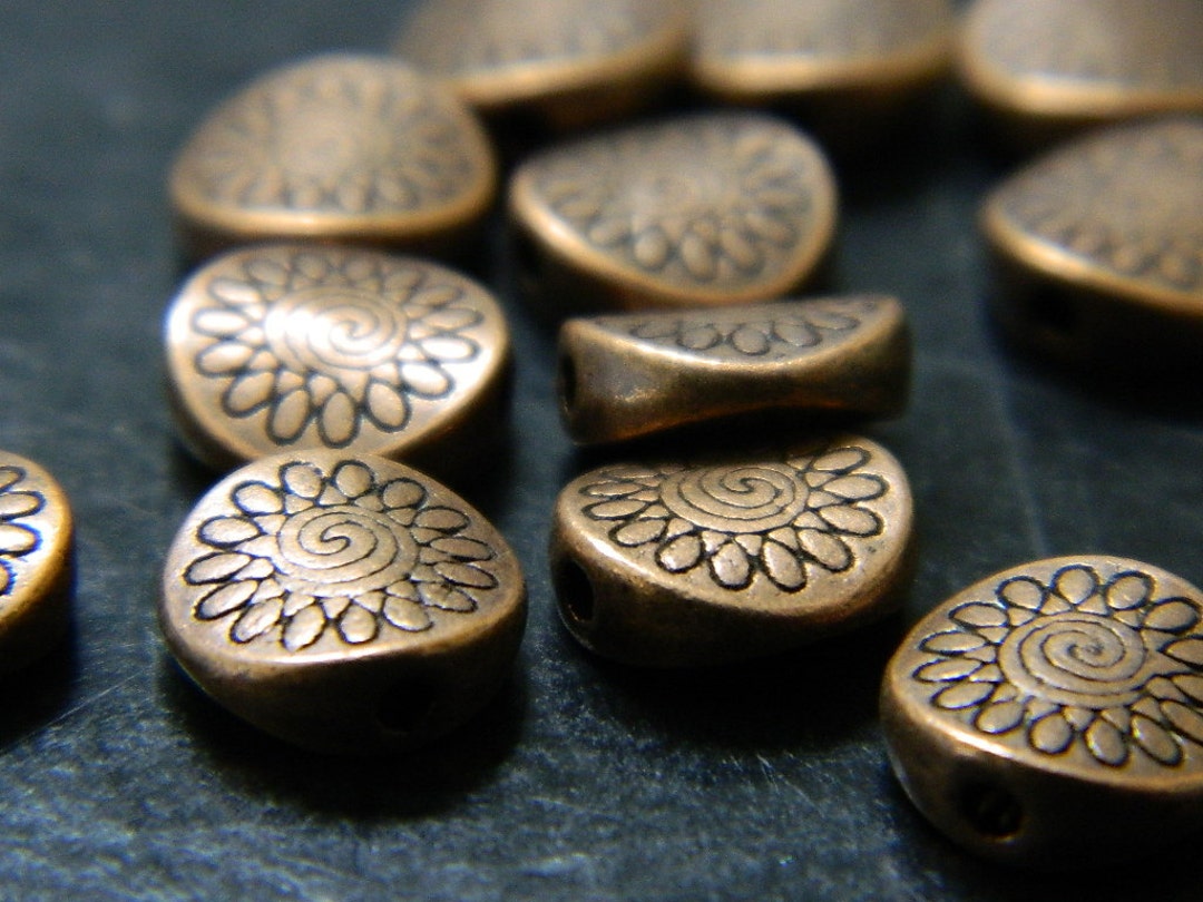 8.5MM Flat Round Tbet Style Red Copper Con Spacer Beads - Etsy - Foto 8