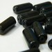15MM BIG Opaque Black Tube Glass Beads - Large Basic Black Glass Tube Beads - Round Glass Tube Beads - 10 Glass Tube Beads Per Order GA69 