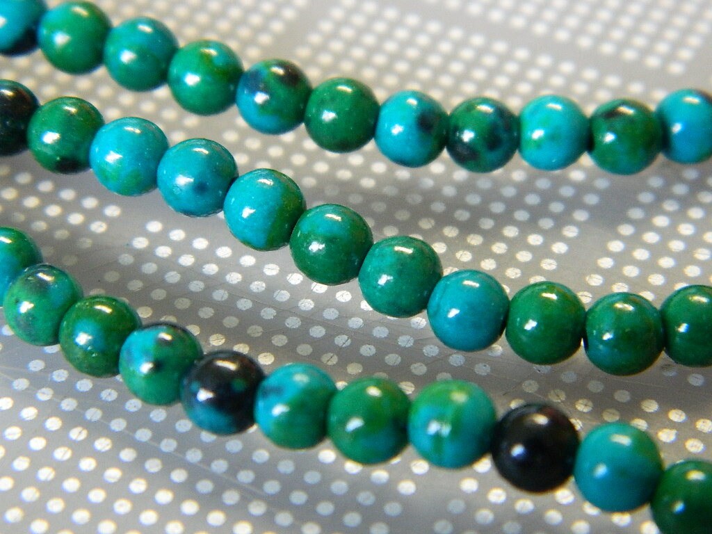 4MM Round Sea Green Chrysocolla Gemstone Beads Chrysocolla Etsy