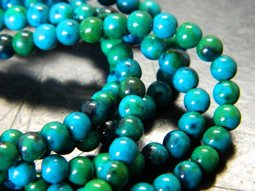 4MM Round Sea Green Chrysocolla Gemstone Beads Chrysocolla Etsy