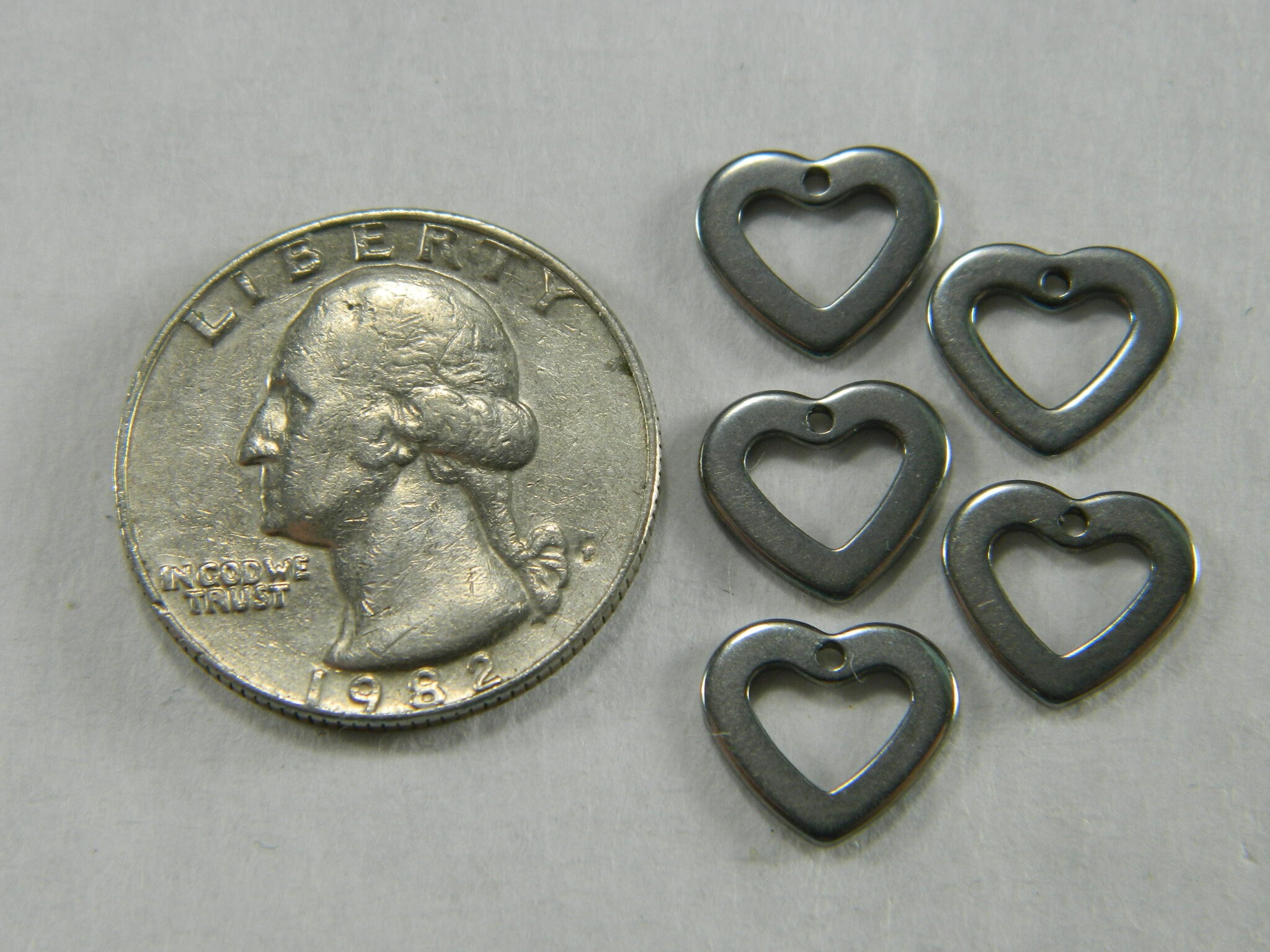 10mm Hollow Heart Findings Chain Tab Beads Stainless Steel Etsy