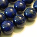 6MM Natural Round Dark Blue Dyed Lapis Lazuli Gemstone Beads - Deep Blue Lapis Lazuli Gemstone Round Beads - 7.5' Strand / 30 Beads #141 B